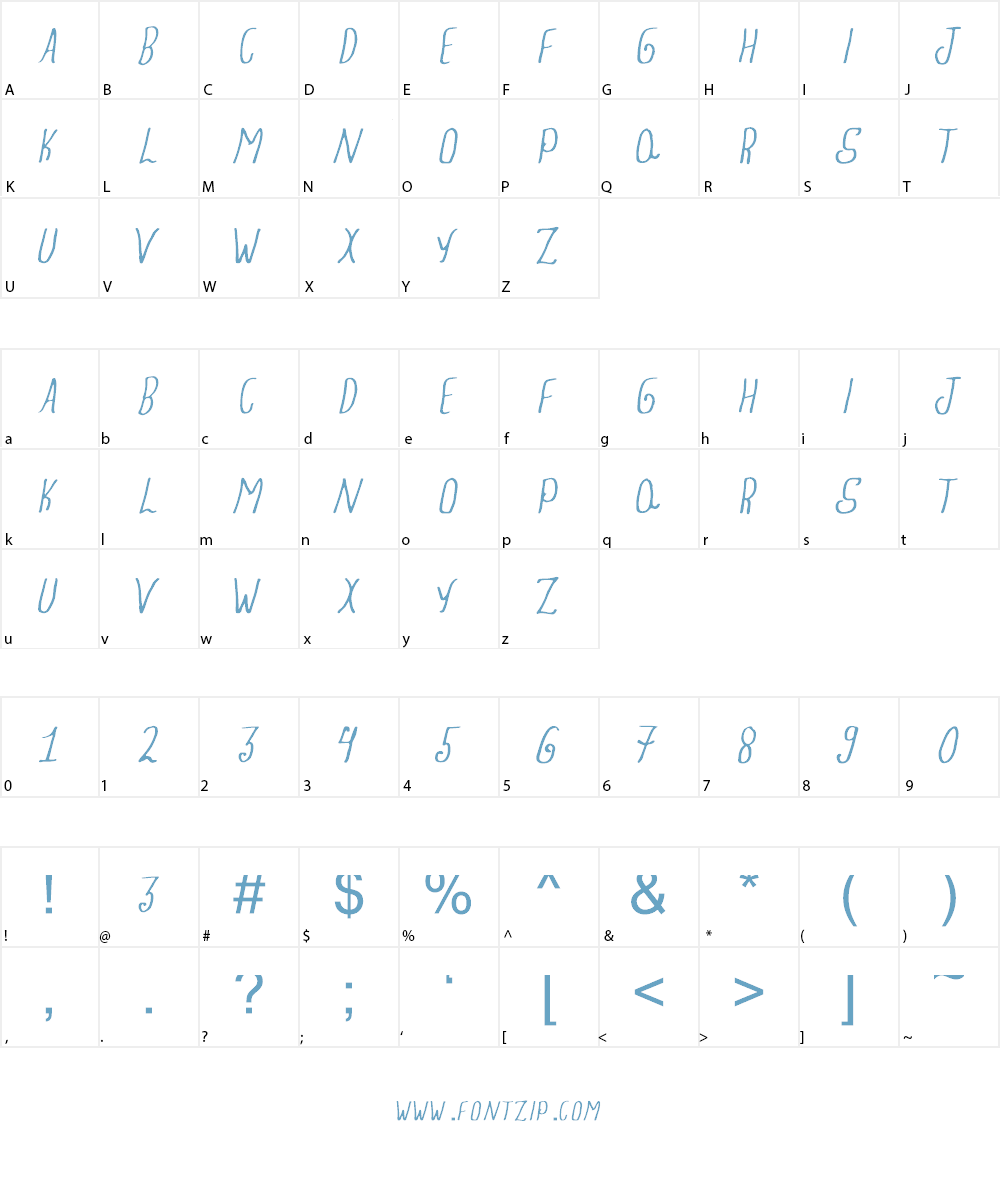 Amber  Blue Sky Font Character